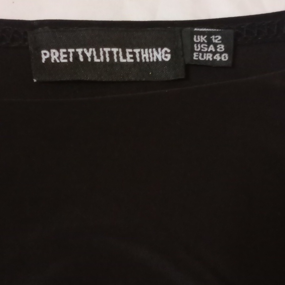 PrettyLittleThing Black Cut-Out Bodysuit, Size 12 - Picture 4 of 6